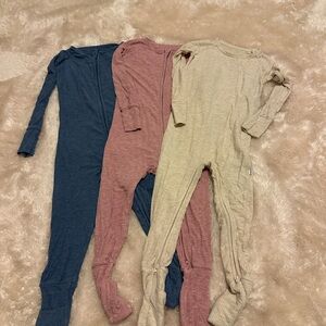 Little Sleepies Ribbed zippies/crescent (3)